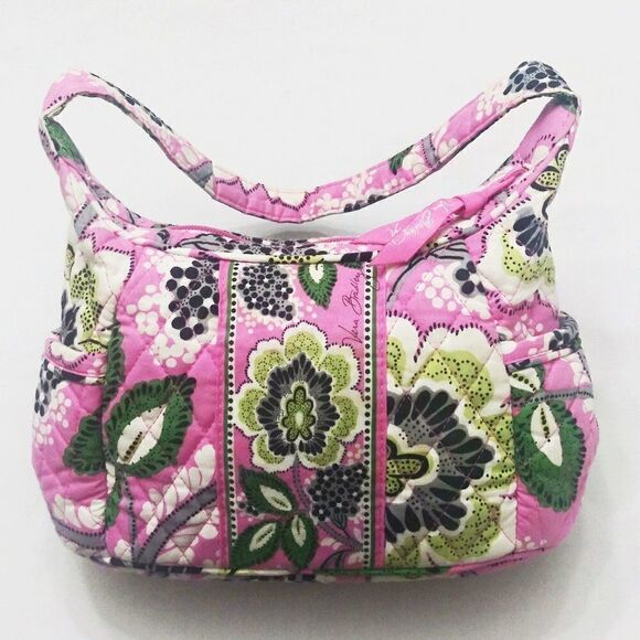 VERA BRADLEY Retired Priscilla Pink Floral Sophie Hobo Shoulder Bag & Coin Purse - Picture 6 of 9